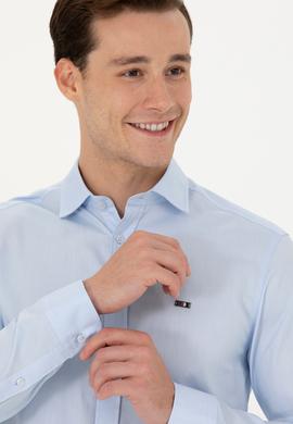 Erkek Açık Mavi Uzun Kollu Basic Gömlek - 50271279006