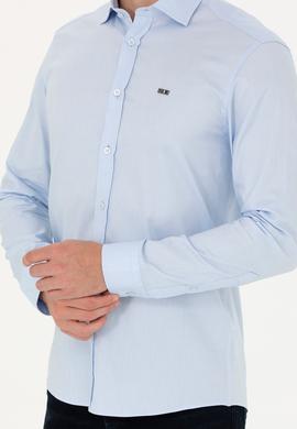 Erkek Açık Mavi Uzun Kollu Basic Gömlek - 50271279006