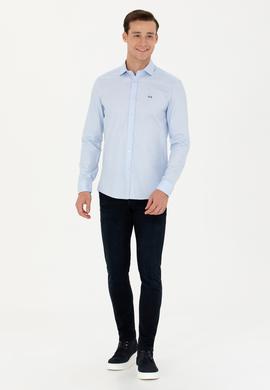 Erkek Açık Mavi Uzun Kollu Basic Gömlek - 50271279006