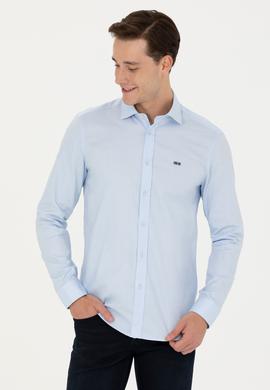 Erkek Açık Mavi Uzun Kollu Basic Gömlek - 50271279006