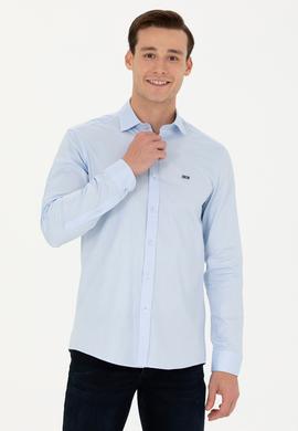 Erkek Açık Mavi Uzun Kollu Basic Gömlek - 50271279006