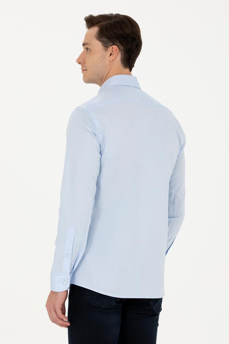 Erkek Açık Mavi Uzun Kollu Basic Gömlek - 50271279006