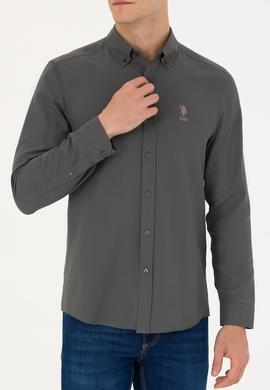 Erkek Antrasit Uzun Kollu Basic Gömlek - 50271293042