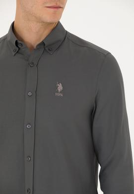 Erkek Antrasit Uzun Kollu Basic Gömlek - 50271293042