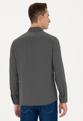 Erkek Antrasit Uzun Kollu Basic Gömlek - 50271293042