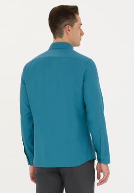 Erkek Petrol Uzun Kollu Basic Gömlek - 50271293060