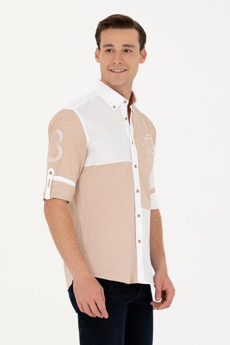 Erkek Kum Uzun Kollu Gömlek - 50272364024