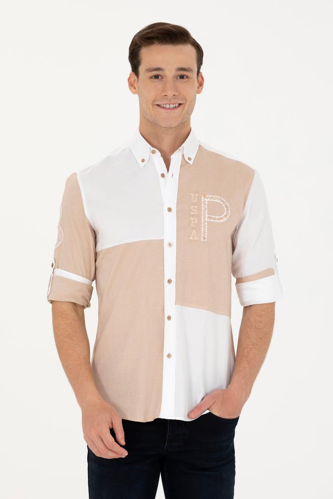Erkek Kum Uzun Kollu Gömlek