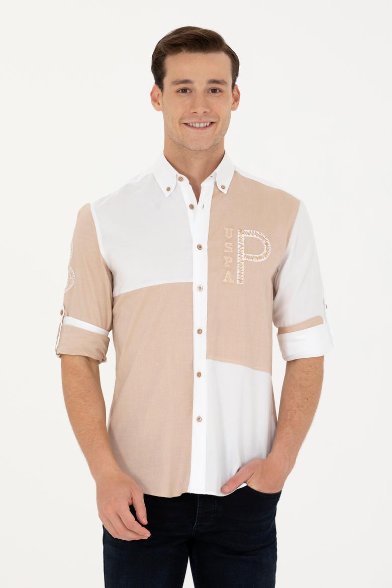 Erkek Kum Uzun Kollu Gömlek