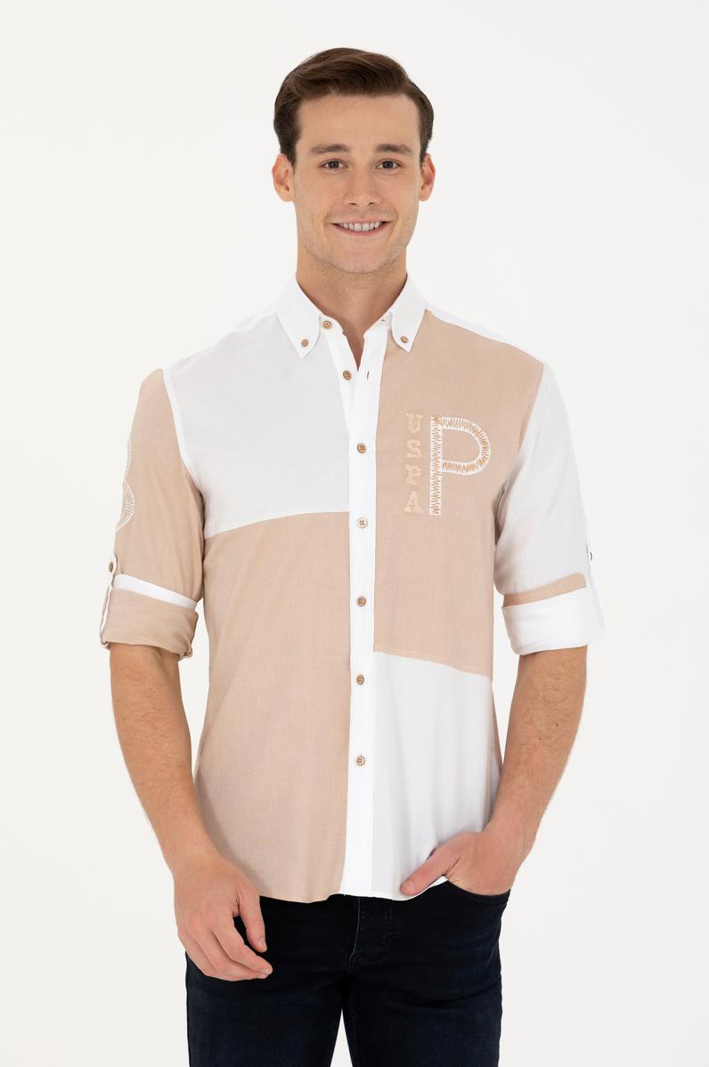 Erkek Kum Uzun Kollu Gömlek