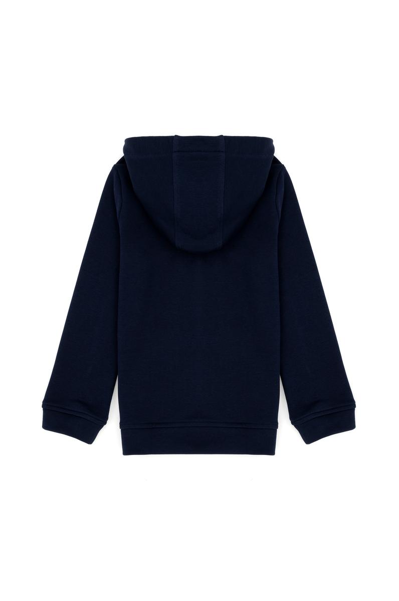 Çocuk Lacivert Fermuarlı Basic Sweatshirt