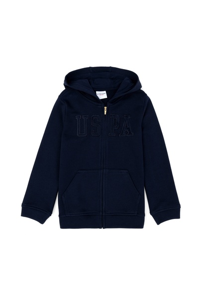 Çocuk Lacivert Fermuarlı Basic Sweatshirt