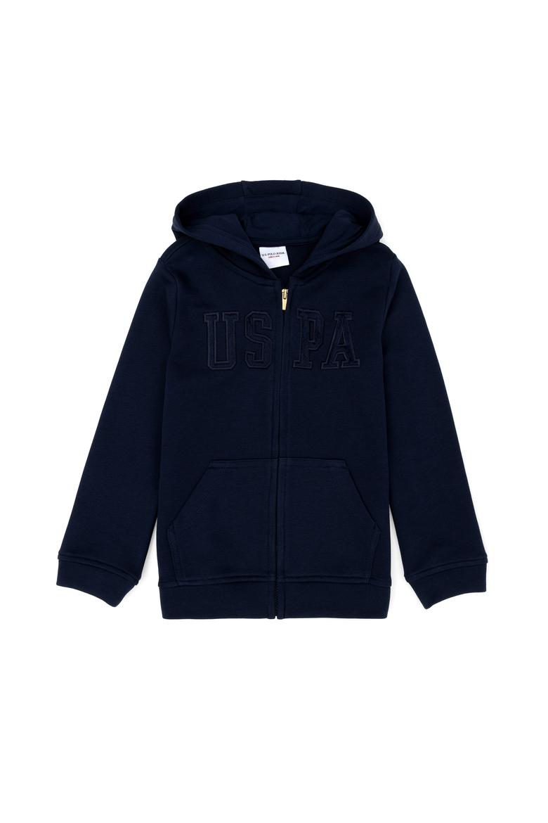 Çocuk Lacivert Fermuarlı Basic Sweatshirt