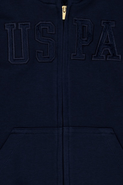 Çocuk Lacivert Fermuarlı Basic Sweatshirt