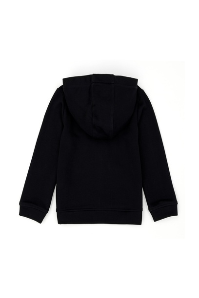 Çocuk Siyah Fermuarlı Basic Sweatshirt