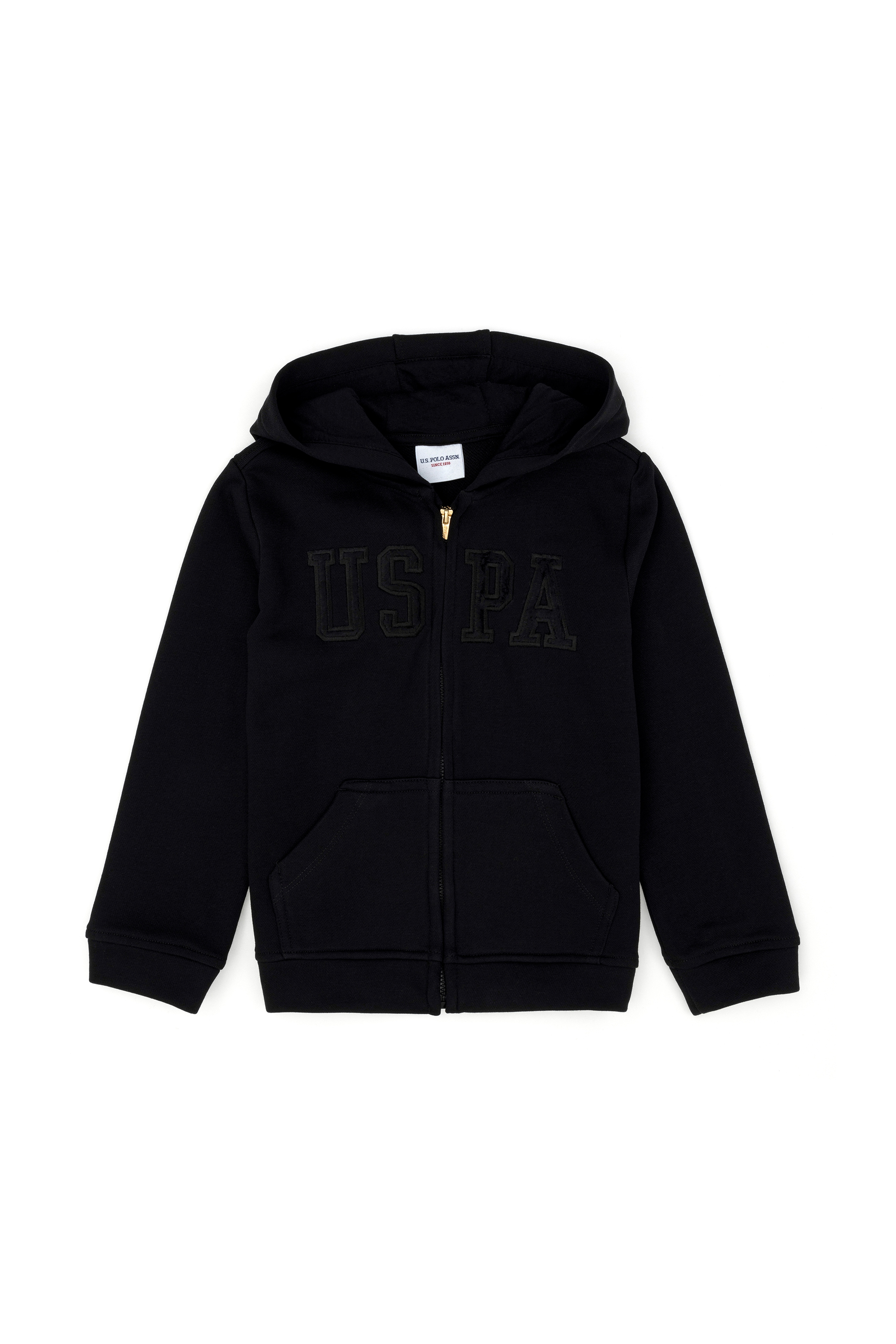 Çocuk Siyah Fermuarlı Basic Sweatshirt - Image 1