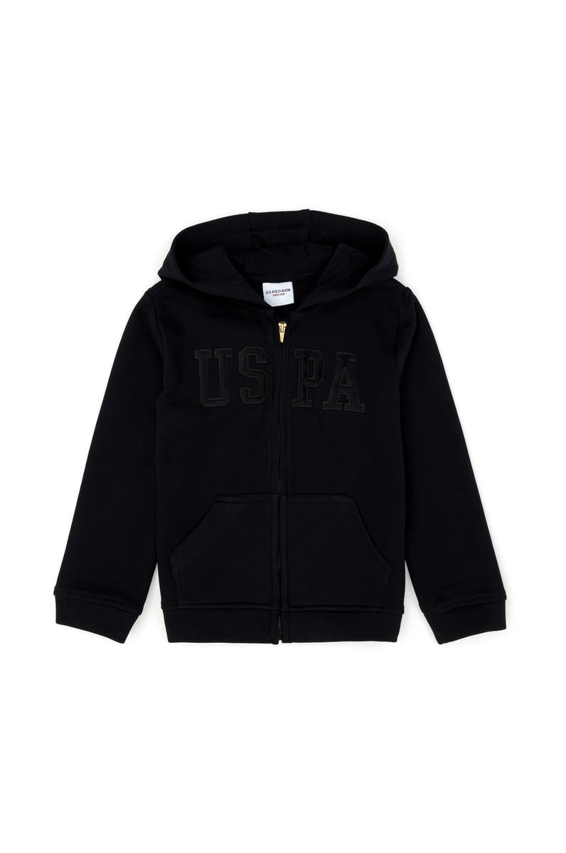 Çocuk Siyah Fermuarlı Basic Sweatshirt