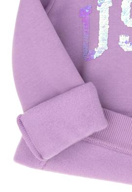 Çocuk Lila Basic Kapüşonlu Sweatshirt - 50272615046