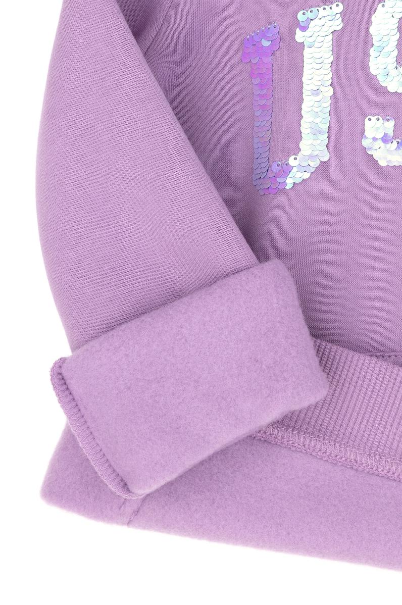 Çocuk Lila Basic Kapüşonlu Sweatshirt