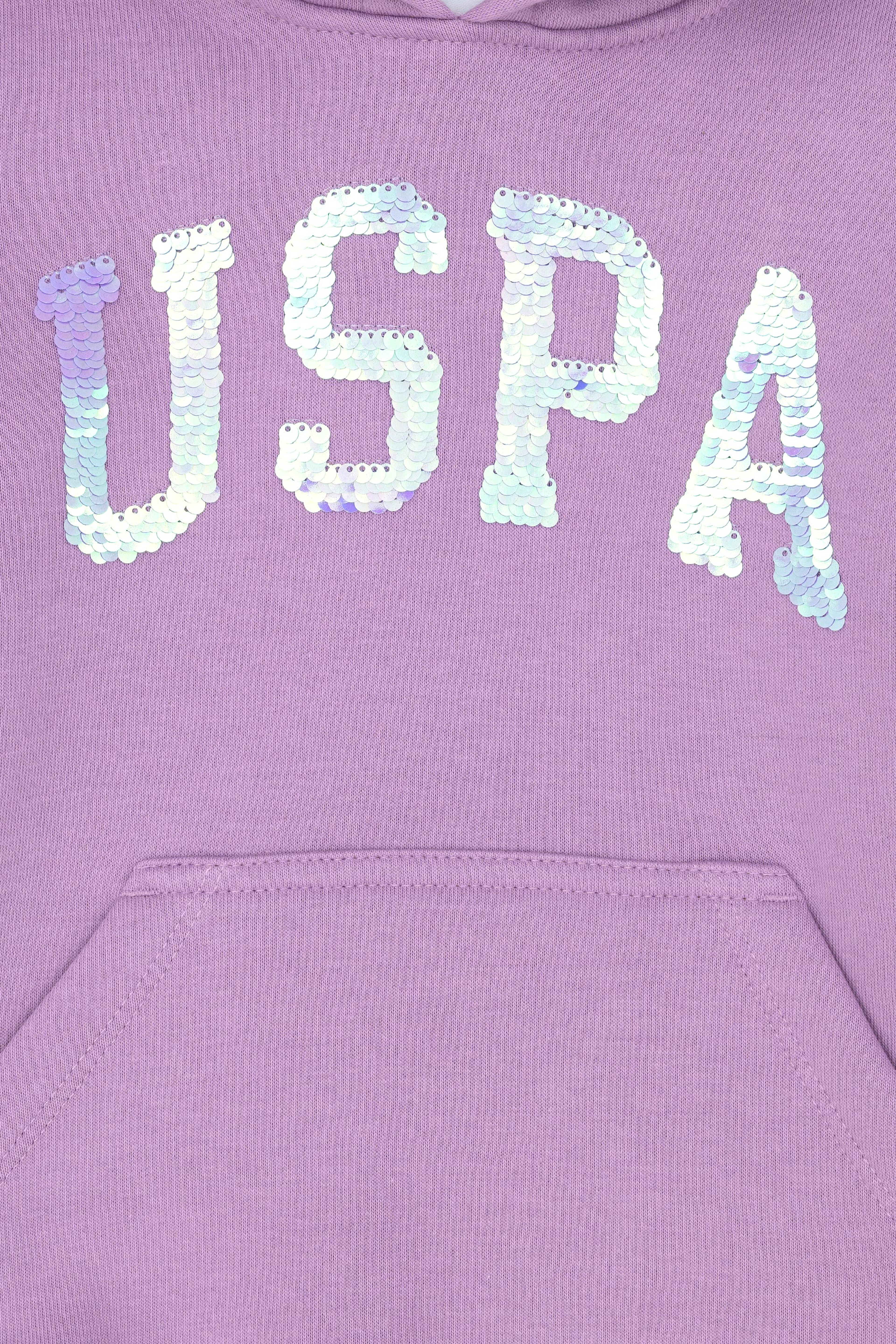 Çocuk Lila Basic Kapüşonlu Sweatshirt