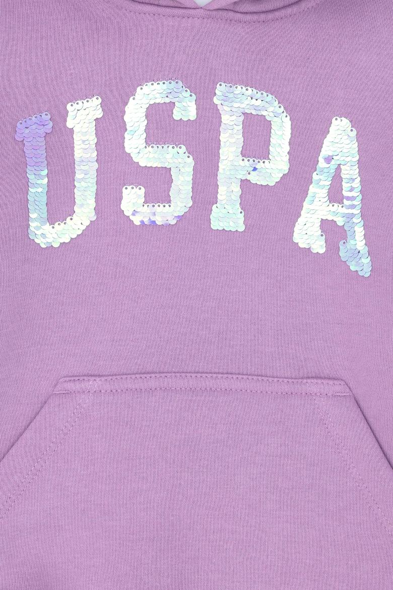 Çocuk Lila Basic Kapüşonlu Sweatshirt - 50272615046