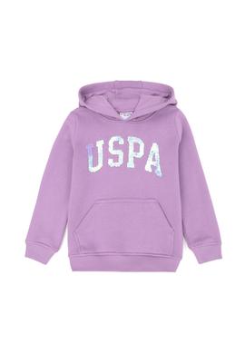 Çocuk Lila Basic Kapüşonlu Sweatshirt - 50272615046