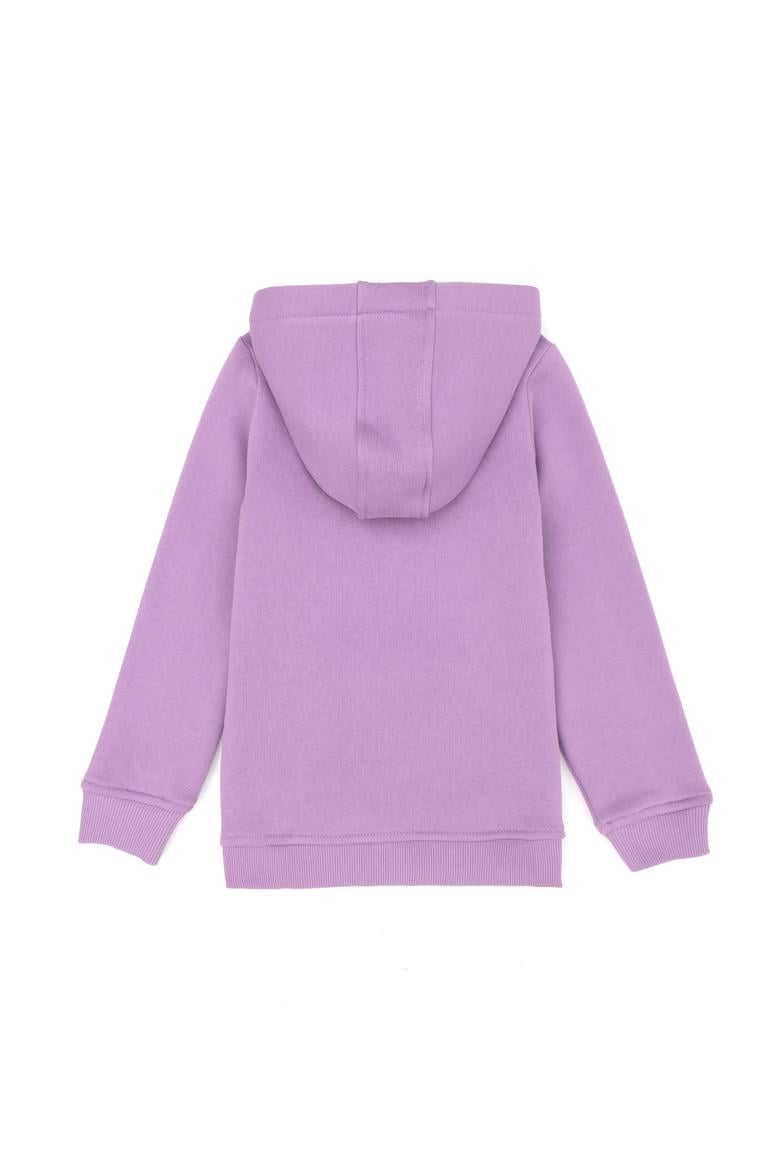 Çocuk Lila Basic Kapüşonlu Sweatshirt - 50272615046