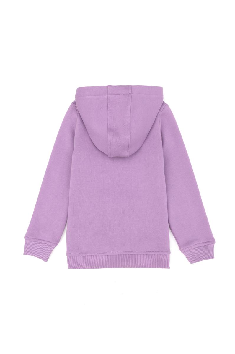 Çocuk Lila Basic Kapüşonlu Sweatshirt