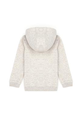 Çocuk Bej Melanj Basic Kapüşonlu Sweatshirt - 50272615066