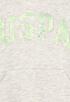 Çocuk Bej Melanj Basic Kapüşonlu Sweatshirt - 50272615066