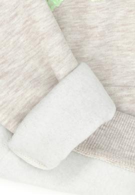 Çocuk Bej Melanj Basic Kapüşonlu Sweatshirt - 50272615066