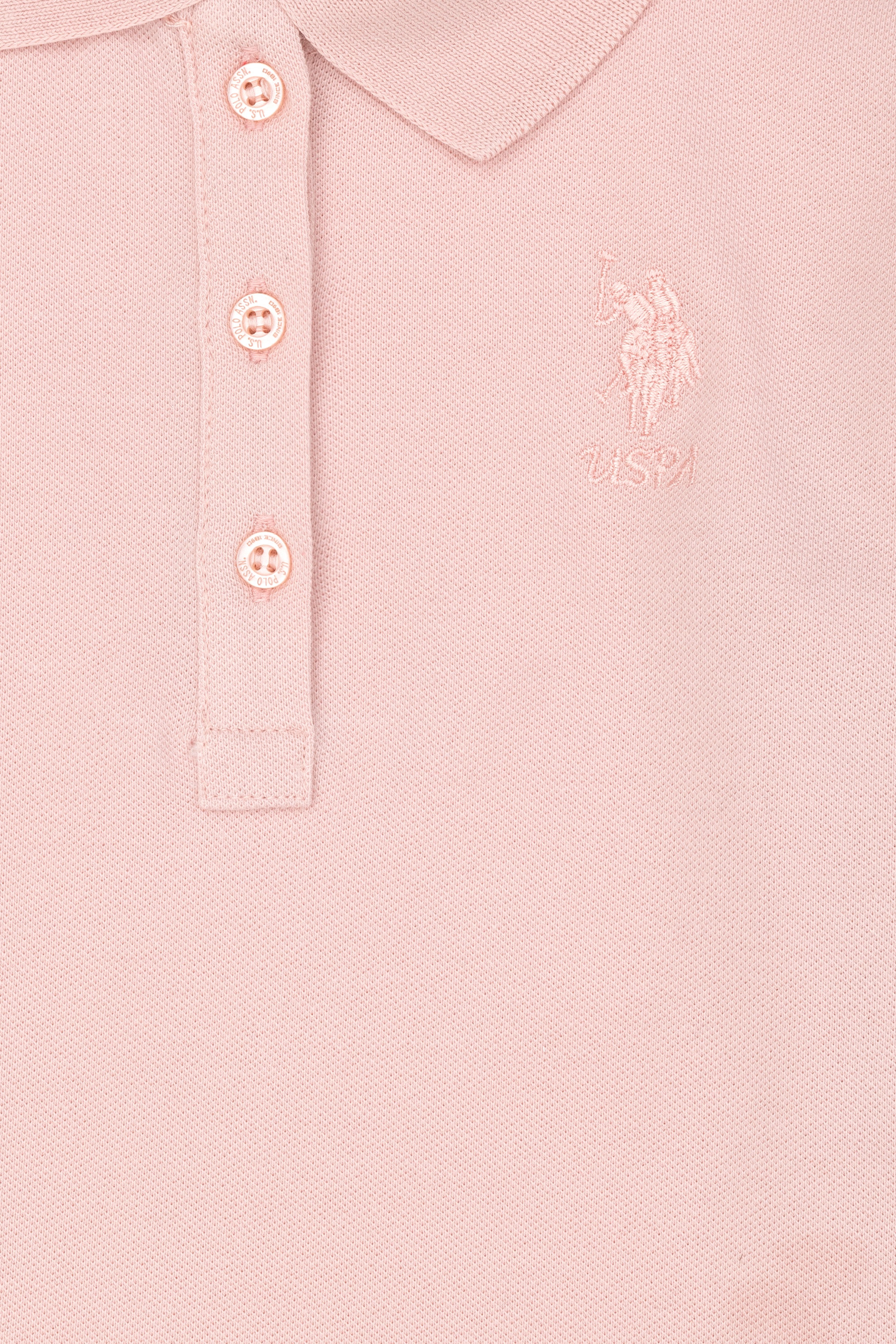 Kız Çocuk Toz Pembe Basic Polo Yaka Sweatshirt - Image 4