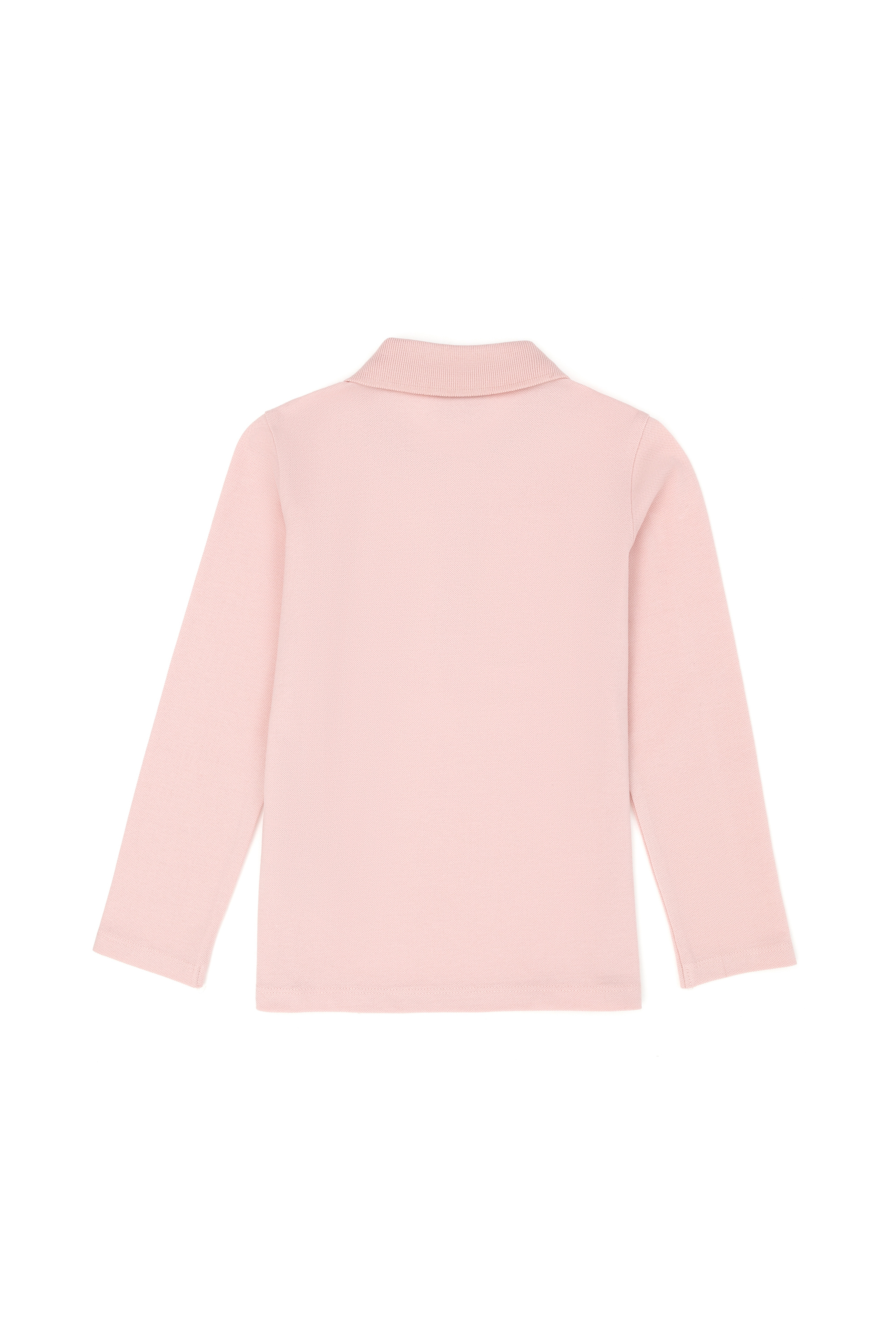 Kız Çocuk Toz Pembe Basic Polo Yaka Sweatshirt - Image 3