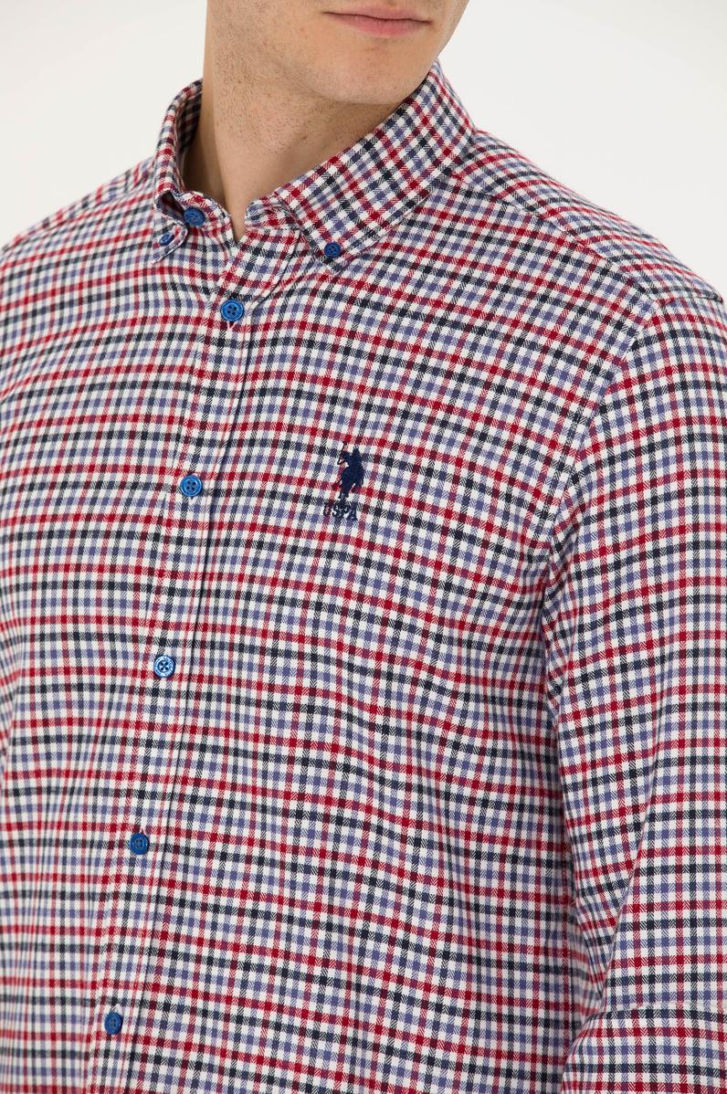 Erkek Saks Uzun Kollu Gömlek