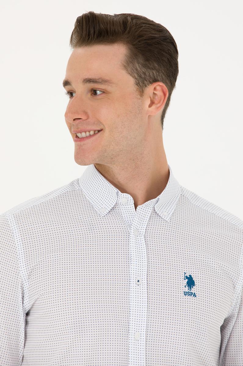 Erkek Saks Uzun Kollu Gömlek