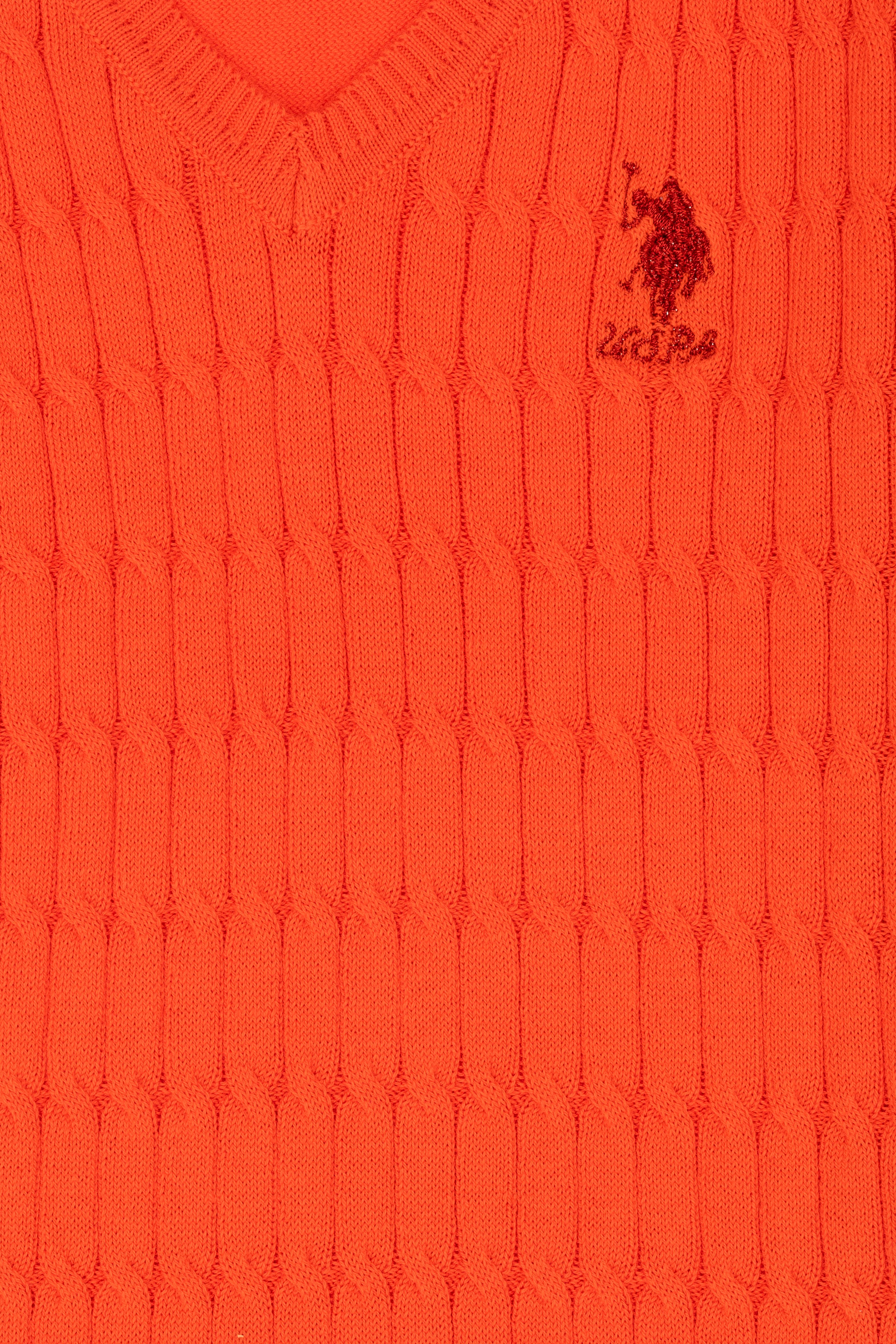 Kız Çocuk Turuncu Basic Kazak - Image 3
