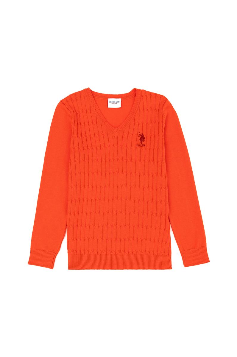 Kız Çocuk Turuncu Basic Kazak