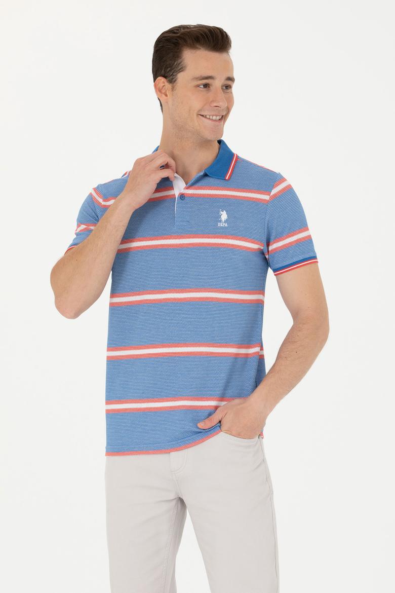 Erkek Saks Polo Yaka Tişört