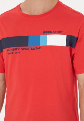 Erkek Kırmızı Comfort Bisiklet Yaka Tişört - 50263283014