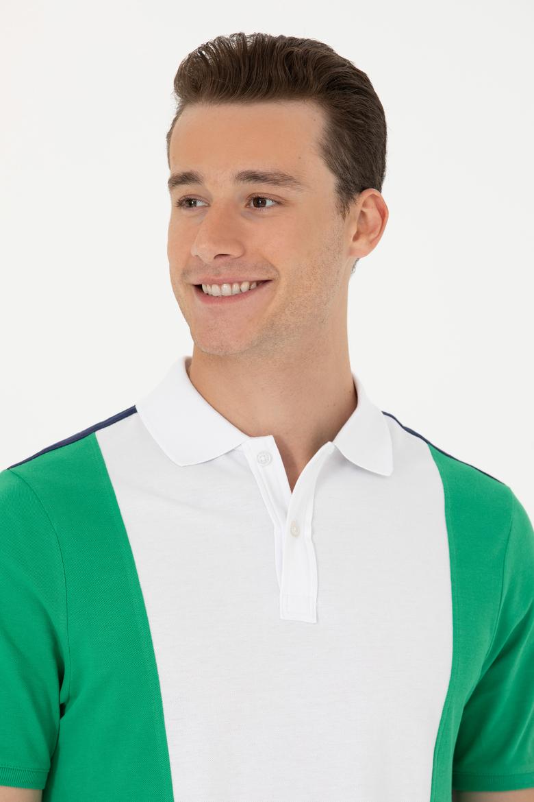 Erkek Yeşil Polo Yaka Tişört - 50263396033