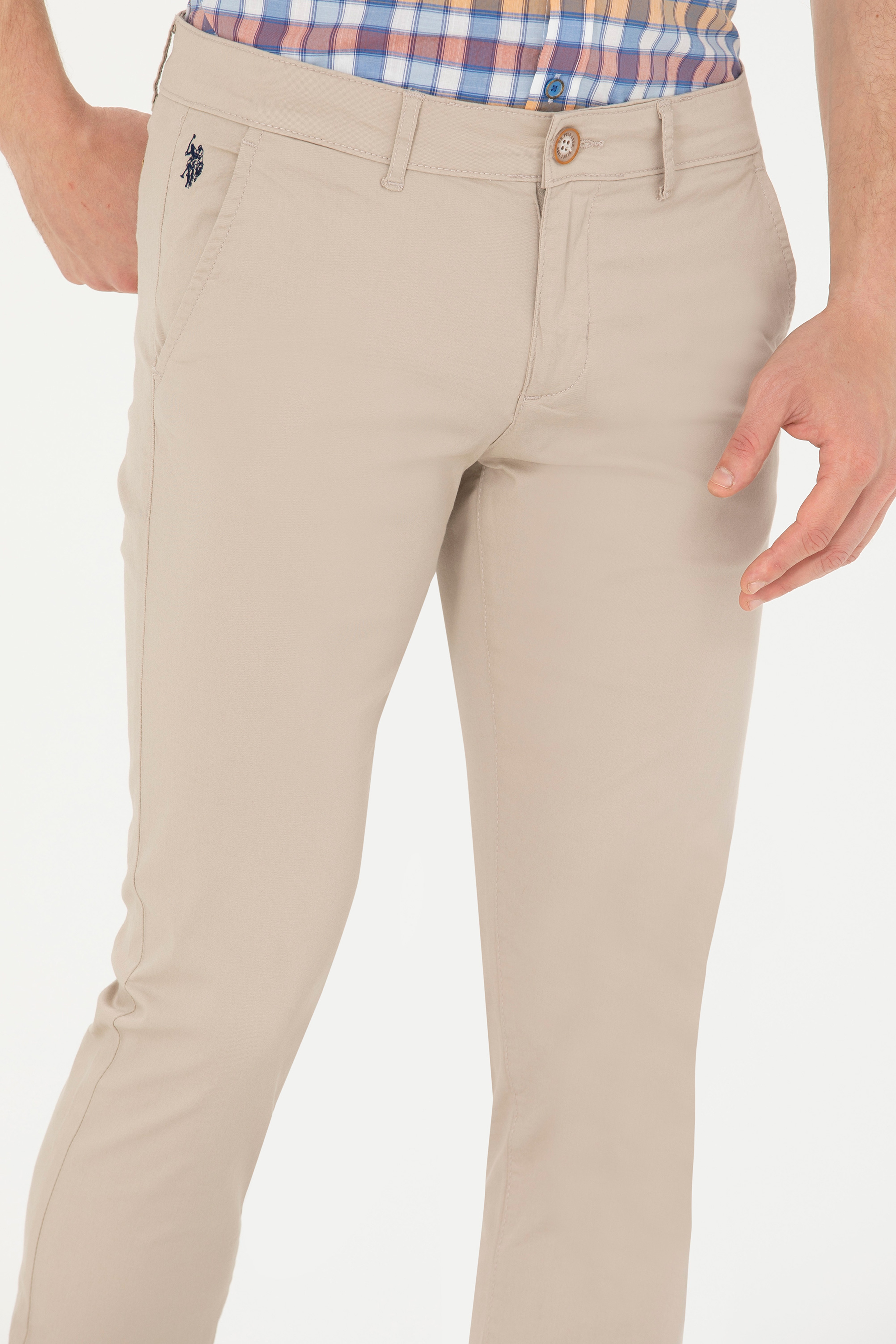 Erkek Slim Fit Taş Kanvas Pantolon - Image 5