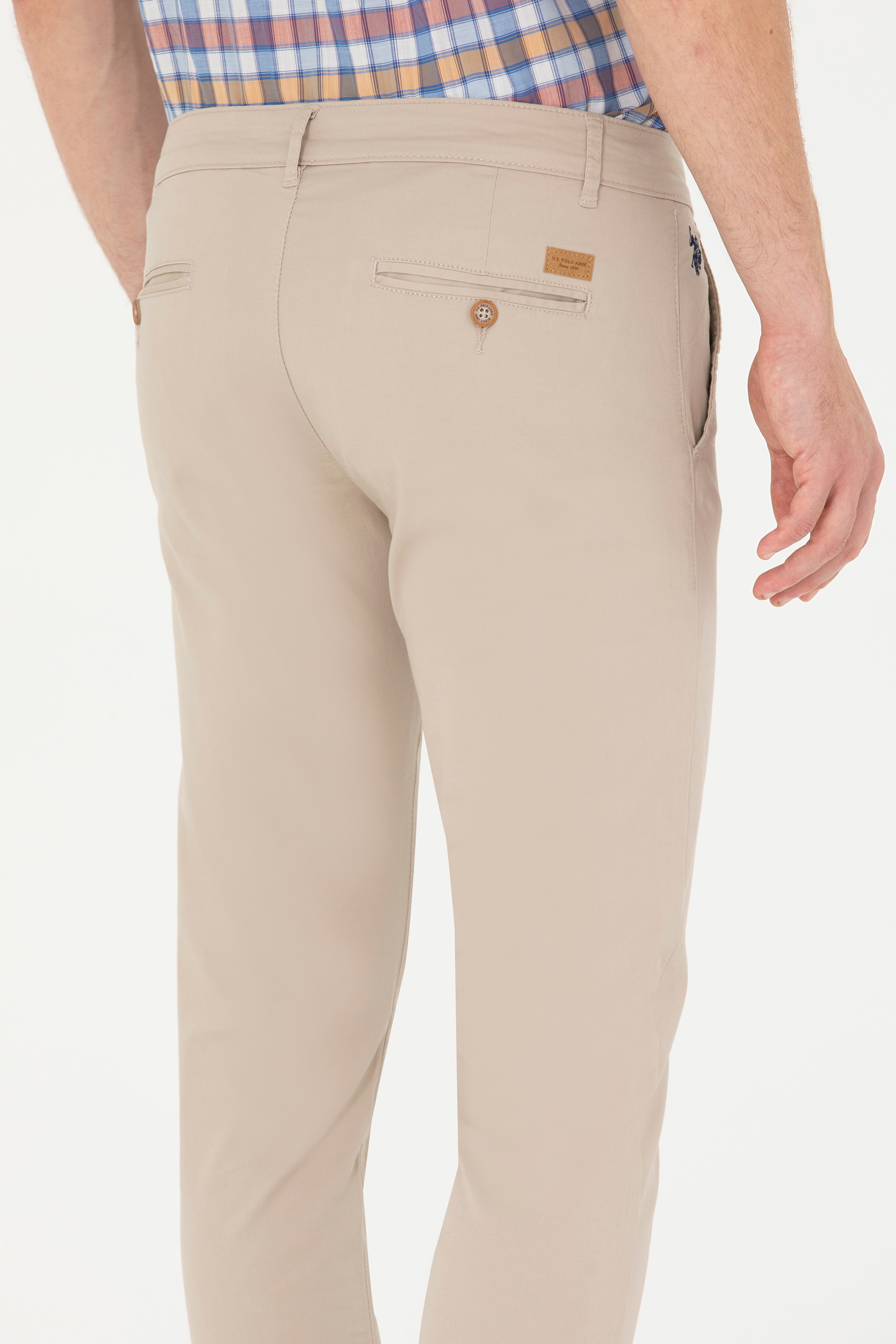 Erkek Slim Fit Taş Kanvas Pantolon