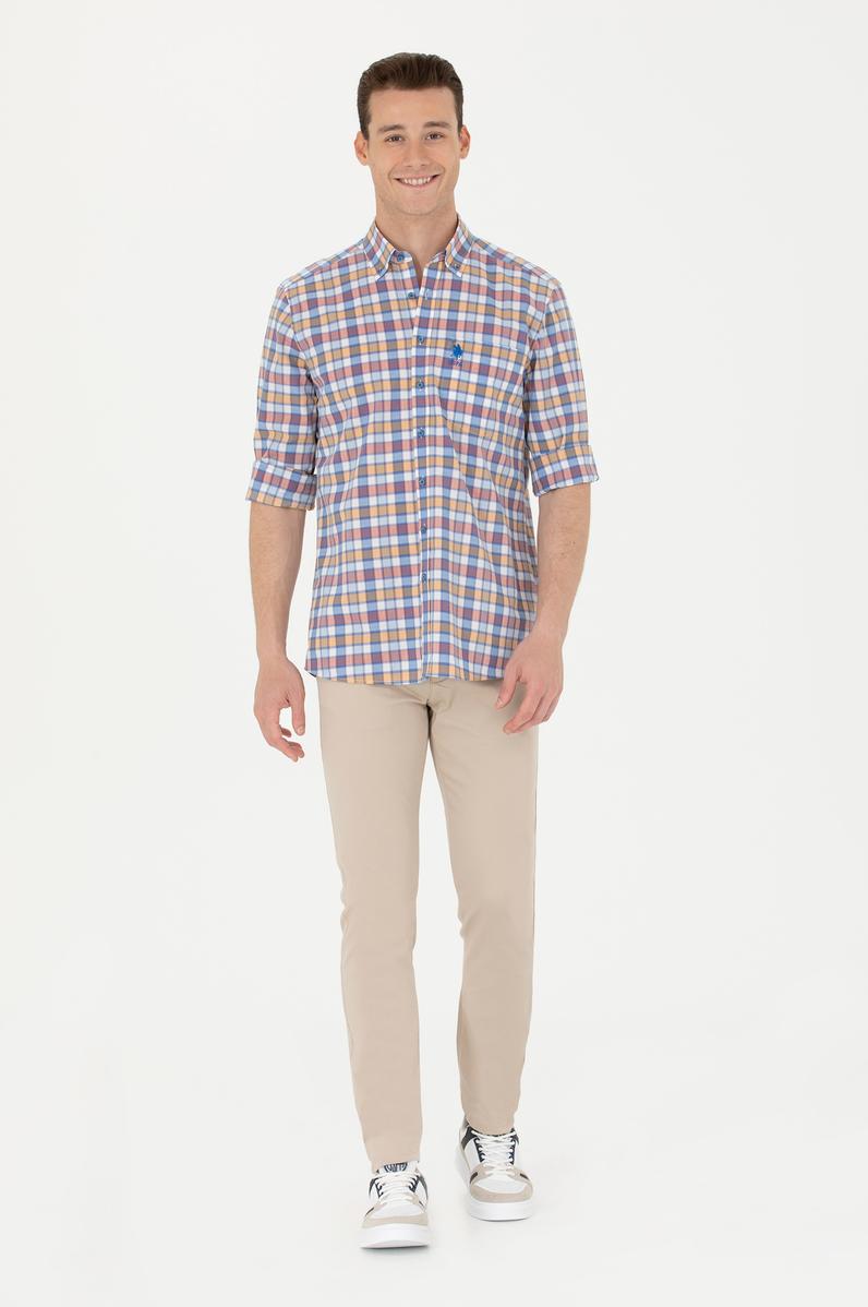 Erkek Slim Fit Taş Kanvas Pantolon