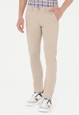 Erkek Slim Fit Taş Kanvas Pantolon - 50263889027