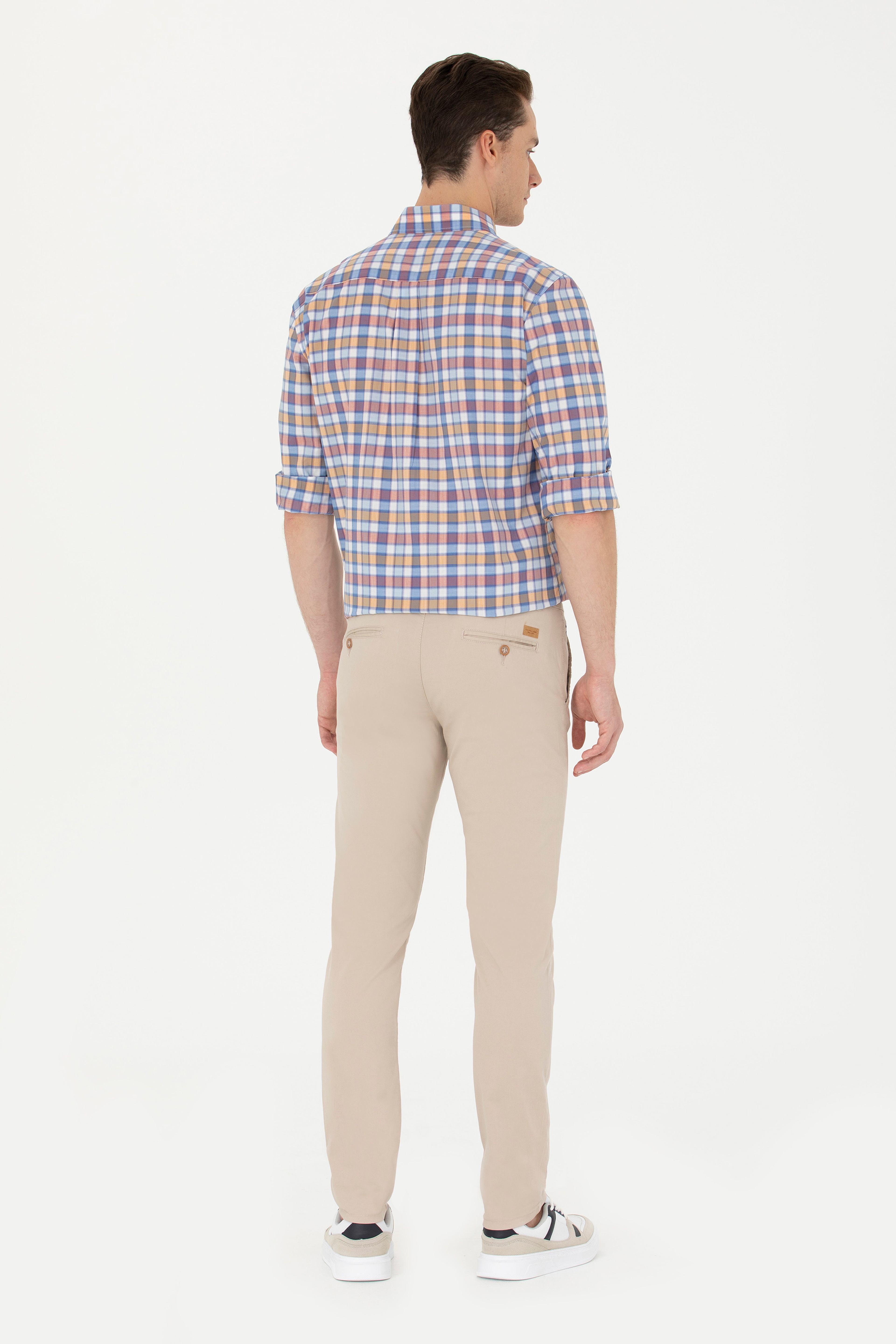 Erkek Slim Fit Taş Kanvas Pantolon - Image 4