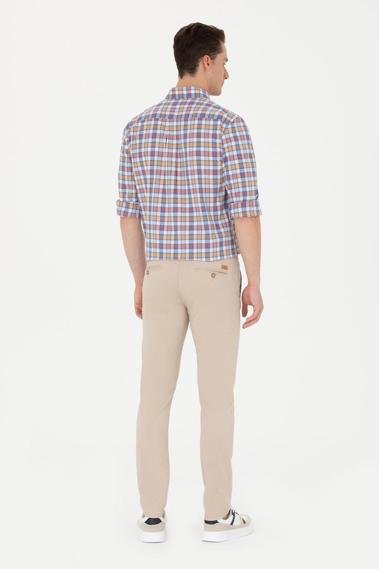 Erkek Slim Fit Taş Kanvas Pantolon - 50263889027