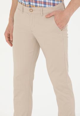 Erkek Slim Fit Taş Kanvas Pantolon - 50263889027