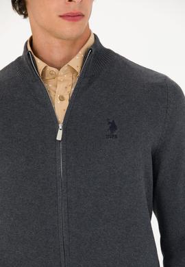 Erkek Antrasit Melanj Basic Triko Hırka - 50275842033