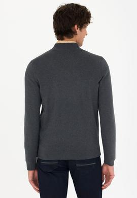 Erkek Antrasit Melanj Basic Triko Hırka - 50275842033