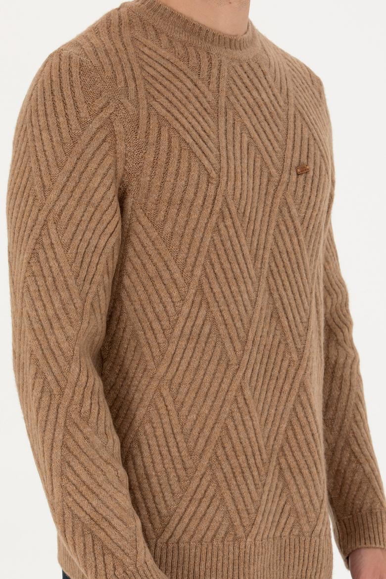 Erkek Camel Melanj Kazak - 50253160017